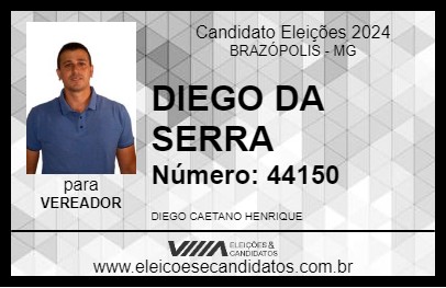 Candidato DIEGO DA SERRA 2024 - BRAZÓPOLIS - Eleições