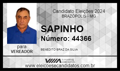 Candidato SAPINHO 2024 - BRAZÓPOLIS - Eleições