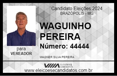 Candidato WAGUINHO PEREIRA 2024 - BRAZÓPOLIS - Eleições