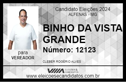 Candidato BINHO DA VISTA GRANDE 2024 - ALFENAS - Eleições