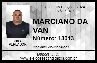 Candidato MARCIANO DA VAN 2024 - ERVÁLIA - Eleições