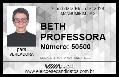 Candidato BETH PROFESSORA 2024 - MANHUMIRIM - Eleições