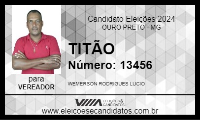 Candidato TITÃO 2024 - OURO PRETO - Eleições