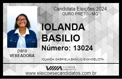 Candidato IOLANDA BASILIO 2024 - OURO PRETO - Eleições