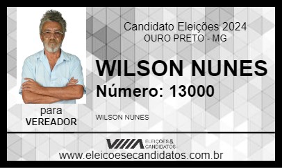 Candidato WILSON NUNES 2024 - OURO PRETO - Eleições