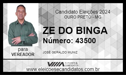 Candidato ZE DO BINGA 2024 - OURO PRETO - Eleições