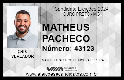 Candidato MATHEUS PACHECO 2024 - OURO PRETO - Eleições