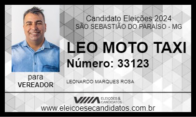 Candidato LEO MOTO TAXI 2024 - SÃO SEBASTIÃO DO PARAÍSO - Eleições