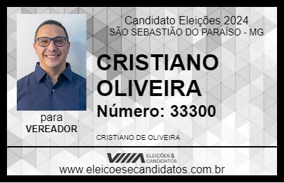 Candidato CRISTIANO OLIVEIRA 2024 - SÃO SEBASTIÃO DO PARAÍSO - Eleições