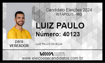 Candidato LUIZ PAULO 2024 - RITÁPOLIS - Eleições