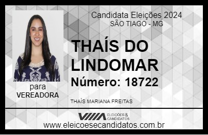 Candidato THAÍS DO LINDOMAR 2024 - SÃO TIAGO - Eleições