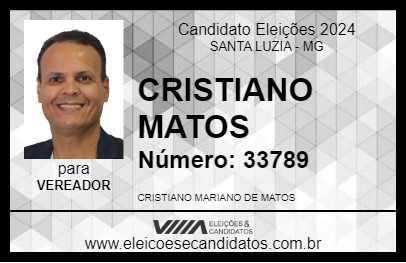 Candidato CRISTIANO MATOS 2024 - SANTA LUZIA - Eleições