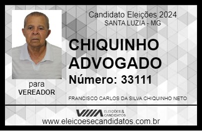 Candidato CHIQUINHO ADVOGADO 2024 - SANTA LUZIA - Eleições