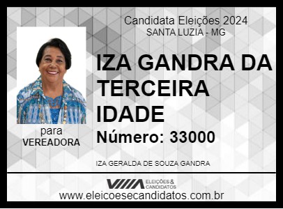 Candidato IZA GANDRA DA TERCEIRA IDADE 2024 - SANTA LUZIA - Eleições