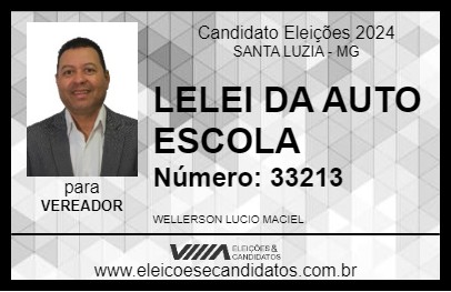 Candidato LELEI DA AUTO ESCOLA 2024 - SANTA LUZIA - Eleições