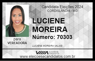 Candidato LUCIENE MOREIRA 2024 - CORDISLÂNDIA - Eleições