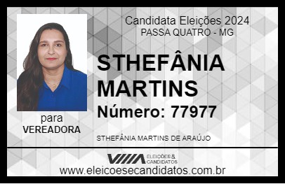 Candidato STHEFÂNIA MARTINS 2024 - PASSA QUATRO - Eleições