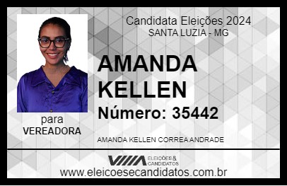 Candidato AMANDA KELLEN 2024 - SANTA LUZIA - Eleições