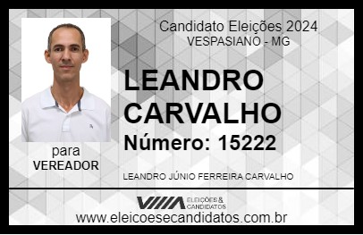 Candidato LEANDRO CARVALHO 2024 - VESPASIANO - Eleições