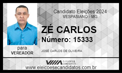 Candidato ZÉ CARLOS 2024 - VESPASIANO - Eleições