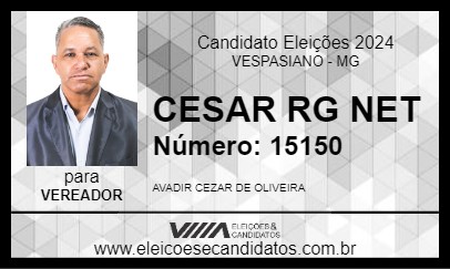 Candidato CESAR RG NET 2024 - VESPASIANO - Eleições