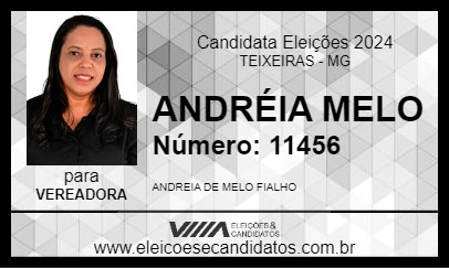 Candidato ANDRÉIA MELO 2024 - TEIXEIRAS - Eleições