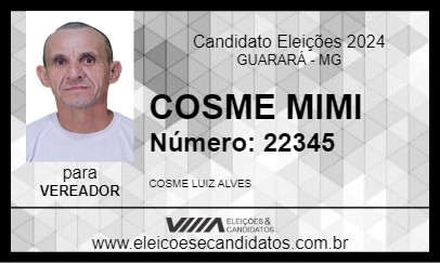 Candidato COSME MIMI 2024 - GUARARÁ - Eleições