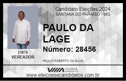 Candidato PAULO DA LAJE 2024 - SANTANA DO PARAÍSO - Eleições