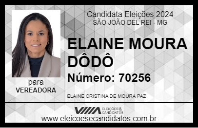 Candidato ELAINE MOURA DÔDÔ 2024 - SÃO JOÃO DEL REI - Eleições