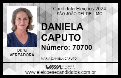 Candidato DANIELA CAPUTO 2024 - SÃO JOÃO DEL REI - Eleições