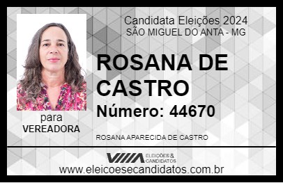 Candidato ROSANA DE CASTRO 2024 - SÃO MIGUEL DO ANTA - Eleições