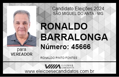 Candidato RONALDO BARRALONGA 2024 - SÃO MIGUEL DO ANTA - Eleições