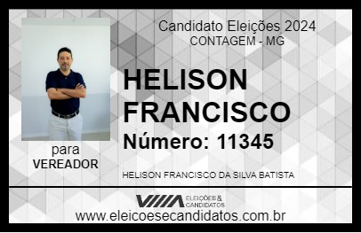 Candidato HELISON FRANCISCO 2024 - CONTAGEM - Eleições