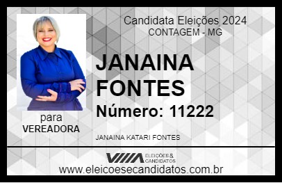 Candidato JANAINA FONTES 2024 - CONTAGEM - Eleições