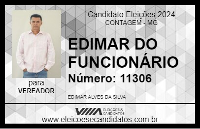 Candidato EDIMAR DO FUNCIONÁRIO 2024 - CONTAGEM - Eleições