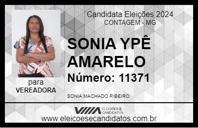 Candidato SONIA YPÊ AMARELO 2024 - CONTAGEM - Eleições