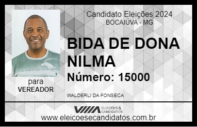 Candidato BIDA DE DONA NILMA 2024 - BOCAIÚVA - Eleições