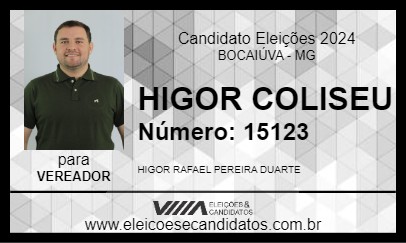 Candidato HIGOR COLISEU 2024 - BOCAIÚVA - Eleições