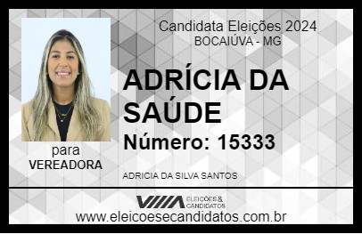 Candidato ADRÍCIA DA SAÚDE 2024 - BOCAIÚVA - Eleições