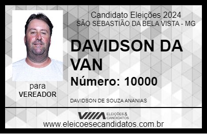 Candidato DAVIDSON DA VAN 2024 - SÃO SEBASTIÃO DA BELA VISTA - Eleições