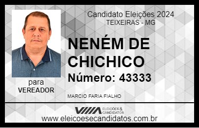 Candidato NENÉM DE CHICHICO 2024 - TEIXEIRAS - Eleições