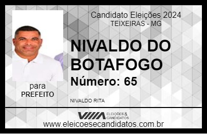 Candidato NIVALDO DO BOTAFOGO 2024 - TEIXEIRAS - Eleições