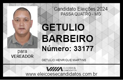 Candidato GETULIO BARBEIRO 2024 - PASSA QUATRO - Eleições