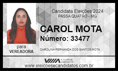 Candidato CAROL MOTA 2024 - PASSA QUATRO - Eleições