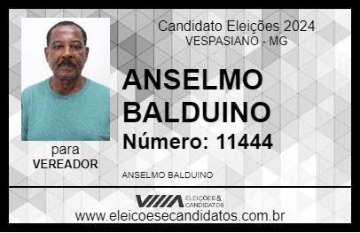 Candidato ANSELMO BALDUINO 2024 - VESPASIANO - Eleições