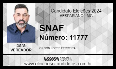 Candidato SNAF 2024 - VESPASIANO - Eleições