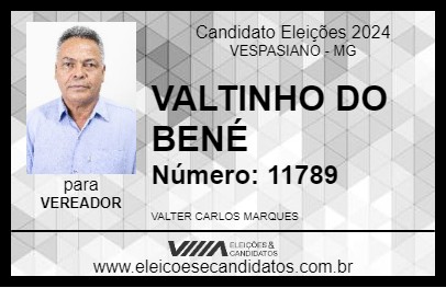 Candidato VALTINHO DO BENÉ 2024 - VESPASIANO - Eleições