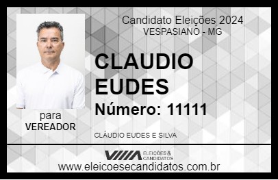 Candidato CLAUDIO EUDES 2024 - VESPASIANO - Eleições