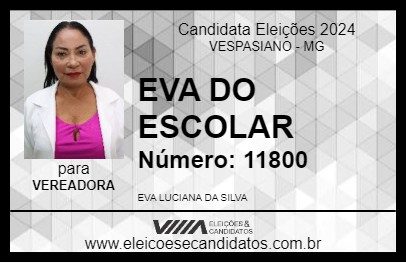 Candidato EVA DO ESCOLAR 2024 - VESPASIANO - Eleições