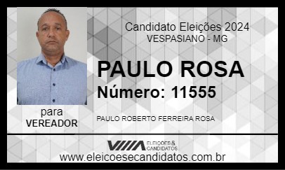 Candidato PAULO ROSA 2024 - VESPASIANO - Eleições